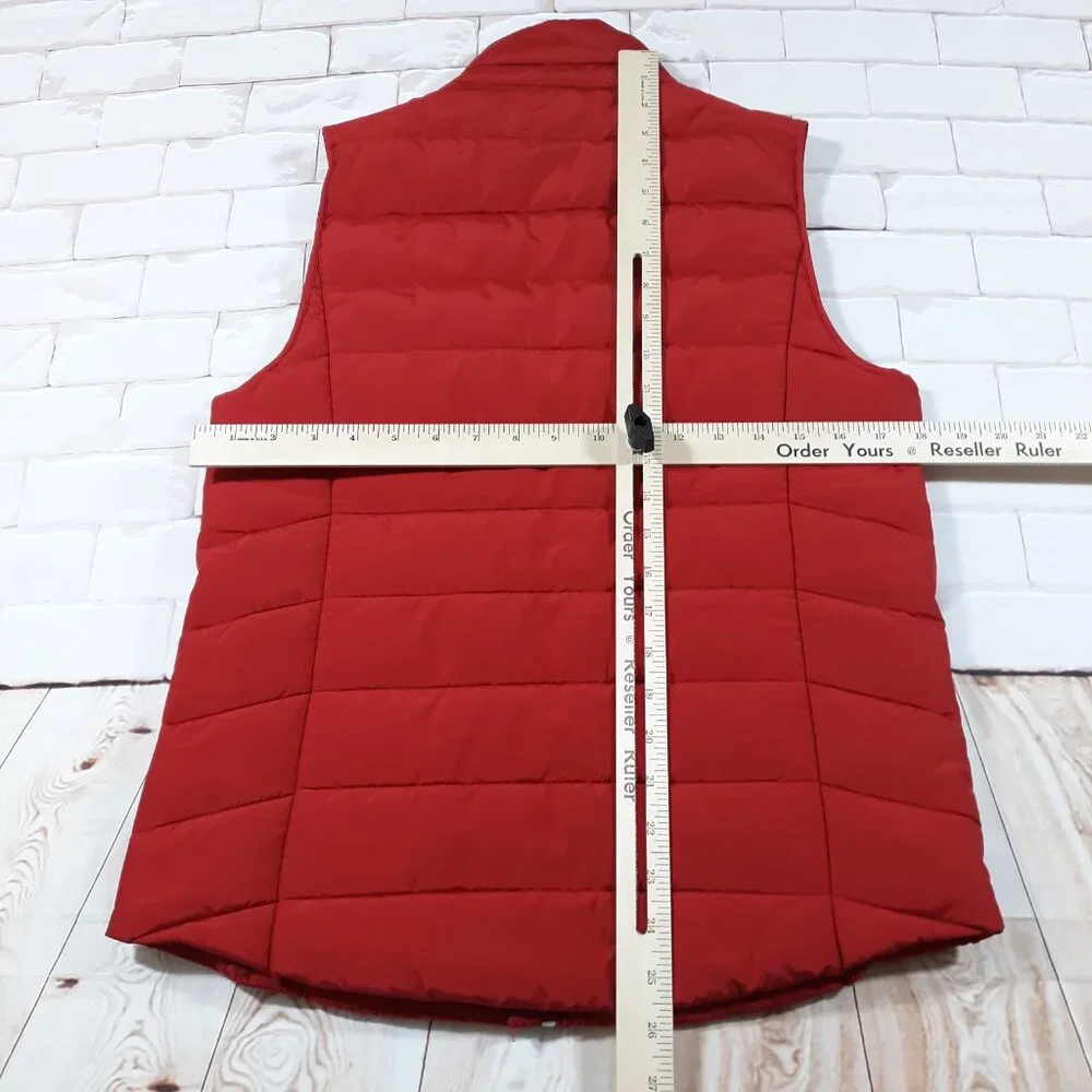 Michael Kors Puffer Vest Womens Size Small Full‎ Zip Red Polyester